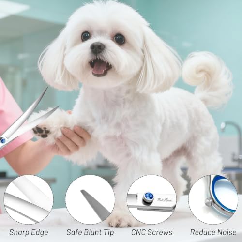 7.5" 25° Curved Dog Grooming Scissors, VG10 Steel Sharp Pet Shears - Image 2