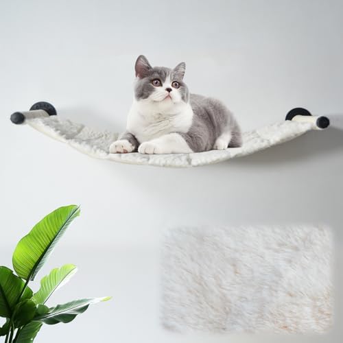 Cat Hammock Wall Mounted, Wall Mounted Cat Shelves, 35.43 x 12.99 in by XIFOWE