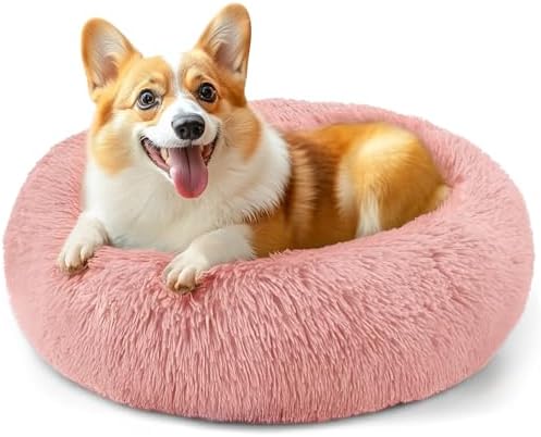 28in Large Dog Bed, Calming Donut Bed by Hoewina
