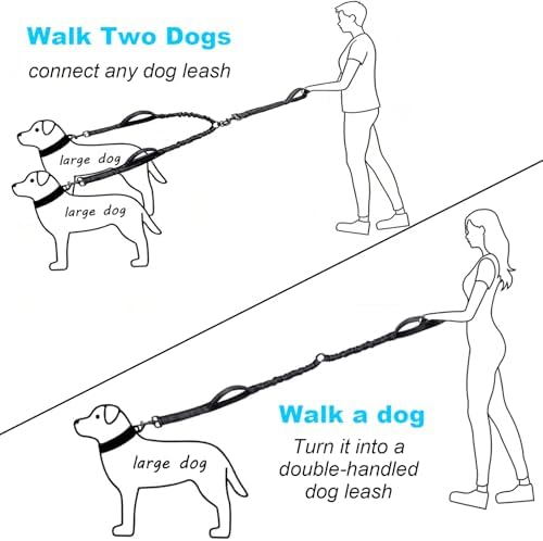 20" Dual Dog Leash Coupler Double Control Padded Handles - Image 5