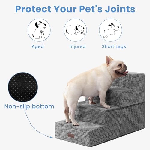 Aodisman Dog Steps for Bed & Couch, 18.5" H 4-Step Pet Stairs for Small Dogs - Image 2