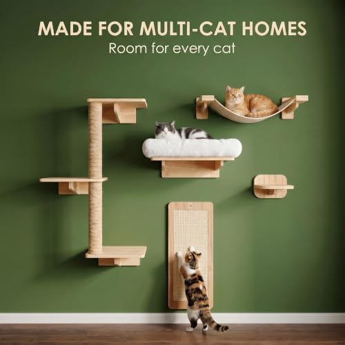 6in1 Cat Wall Shelves for Large Cats, Wall Mounted Climbing Furniture - Image 2