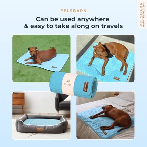 Pelsbarn Dog Cooling Mat, Ice Silk Self-Cooling Pad, Light Blue - Image 7