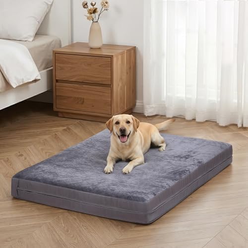 XL Large Dog Crate Bed, Waterproof Washable Reversible Kennel Pad by WAYIMPRESS