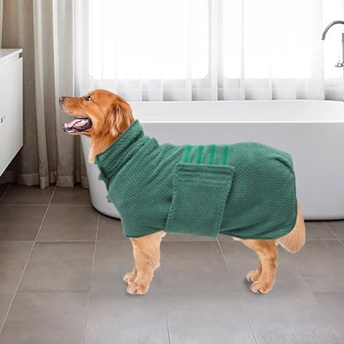 Geyecete Pineapple Grid Fast Drying Super Absorbent Dog Cat Bath Robe Towel - Image 7