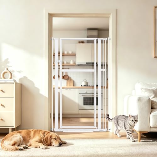 56" Extra Tall Clear Cat Gate, 33.5‑37.4" Wide Pet Gate by Unknown