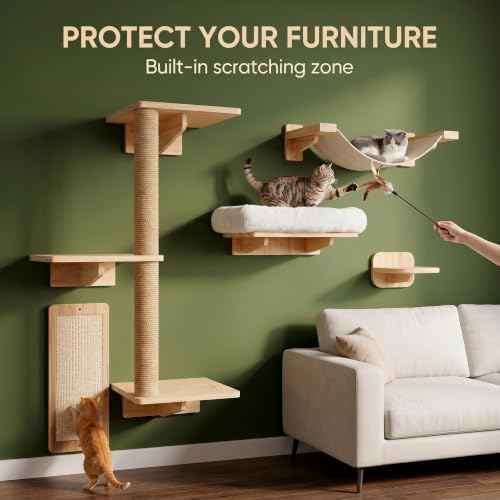6in1 Cat Wall Shelves for Large Cats, Wall Mounted Climbing Furniture - Image 6