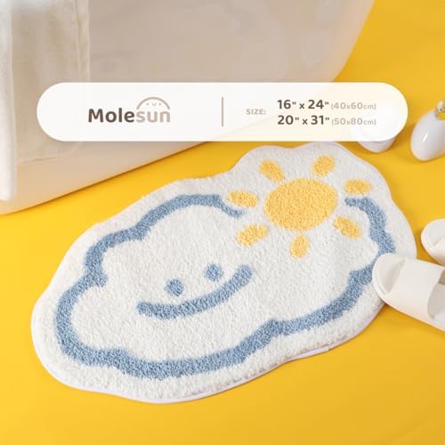 Molesun Cloud Bath Mat 16x24, Soft Absorbent Microfiber Bath Rugs - Image 2