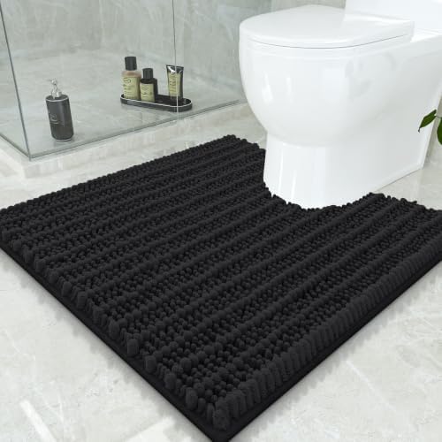 Smiry Bathroom Toilet Rugs U Shaped 24x24, Chenille Bath mats by Smiry