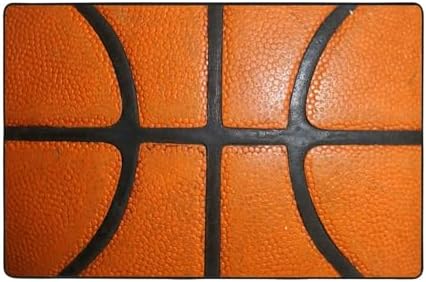 Basketball Texture Area Rug Non-Slip Soft Microfiber Washable Inside Floor Mats by Unknown