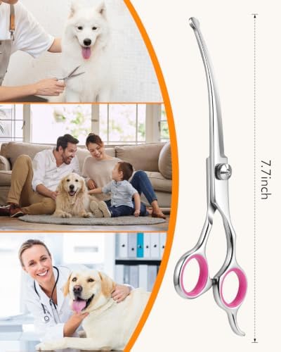 Curved Dog Grooming Scissors, 7.7 Inch Pet Grooming Shears - Image 2