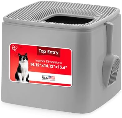 IRIS USA Cat Litter Box, Top Entry, Dog Proof by IRISUSA