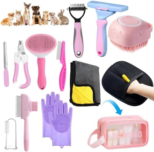 Oromaviela 12PCS Rabbit Bunny Cat Grooming Kit, Self-Cleaning Slicker by Unknown