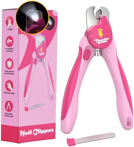 LED Dog Nail Clippers with Light, Pet Nail Trimmer by ThunderpawsUSA
