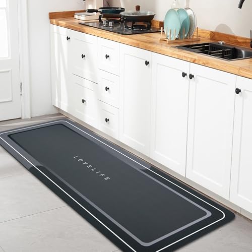 Bath mat Rubber Bathroom Mat-Quick Dry Absorbent Rug Non-Slip Thin Bathroom Rug by YCTMALL