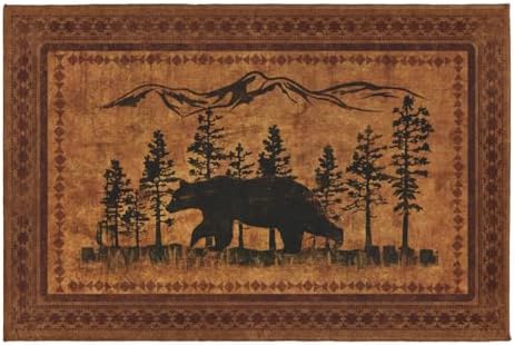 Giwawa Forest Bear Bath Rug Rustic Cabin Absorbent Plush Floor Mat 16"x24" Soft by Giwawa