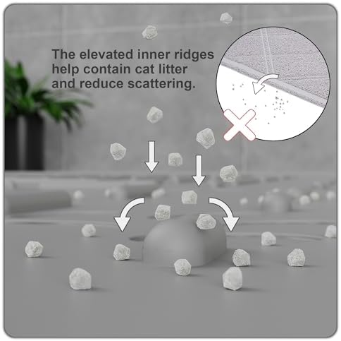 OHMO XL Cat Litter Mat, 37.5x25.2 Silicone Trapping Mat Grey - Image 3