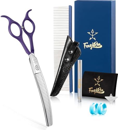 High-end Professional Dog Grooming Curved Thinning Scissors Teeth Blending by Fengliren%C2%AEDedicatedToScissorsForOver40Years