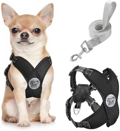 Pawaboo Small Dog Harness and Leash Set, Puppy Harness X-Frame Adjustable by Pawaboo