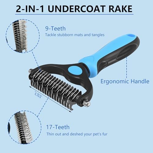 5-in-1 Dog & Cat Extra Long Pin Grooming Kit Slicker Brush - Image 3