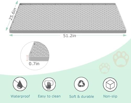 Cat Litter Mat for Litter Box, Silicone Large Cat Litter Trapping Mat - Image 2