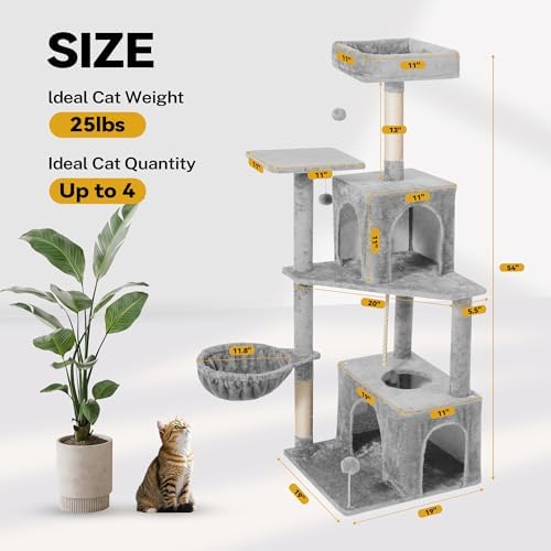 54inch Large Cat Tree Tower Condo - Image 2