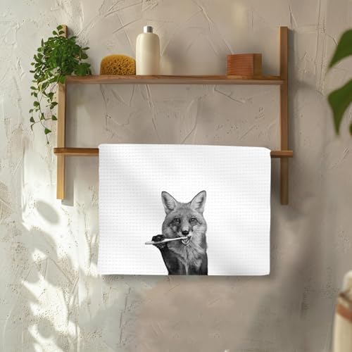 Funny Fox Hand Towels Set of 2, Fox Decor - Image 4