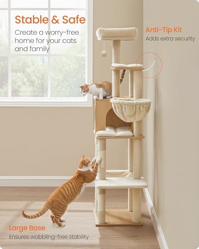 Feandrea Cat Tree, 65-Inch Tall Cat Tower - Image 6