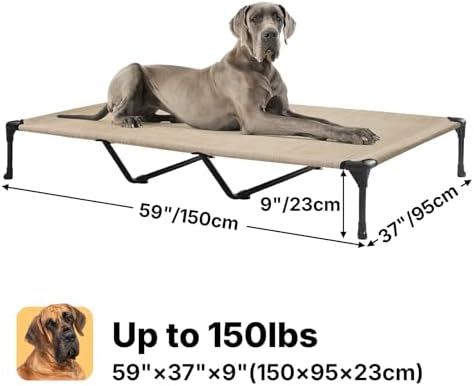 Veehoo Outdoor Elevated Dog Bed Large Sized Dogs, Cooling Raised Dog Cots - Image 6