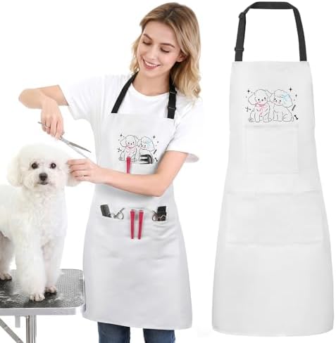 Dog Grooming Apron with 4 Pockets Grooming Apron by XLSXEXCL