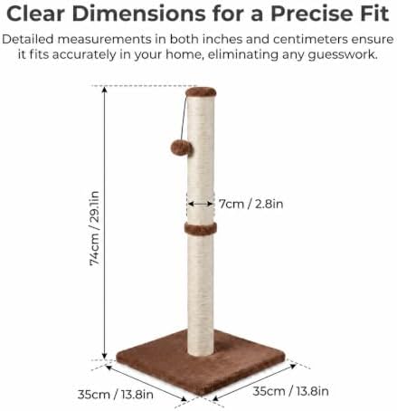 Dimaka 29" Tall Cat Scratching Post, Claw Scratcher - Image 2