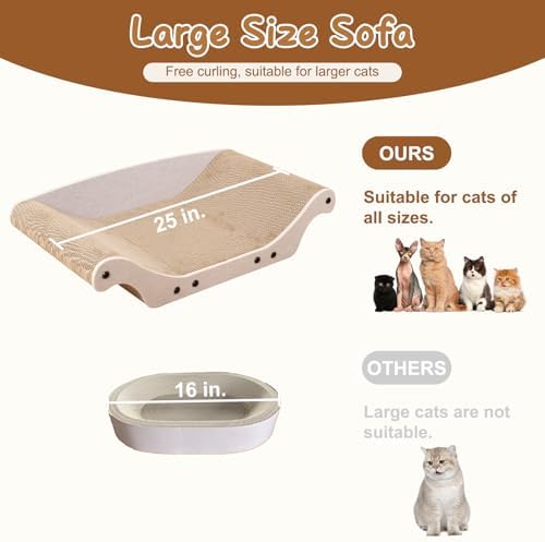 Cat Scratcher Bed 25" Large Cardboard Cat Scratcher Couch - Image 6