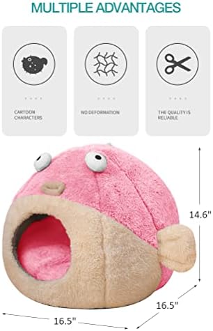 Cat Beds for Indoor Cats-Cat Bed Cave, Cute Lively Pufferfish Shape - Image 2