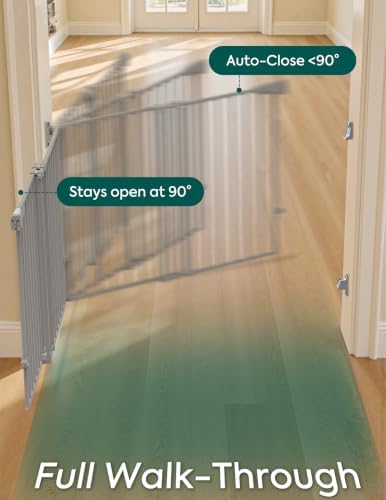 Babelio 34" H Extra Tall No Bottom Bar Baby Gate, 26-43" W - Image 4