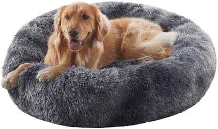 36 in Faux Fur Fluffy Donut Dog Bed by BedStillLoveStill