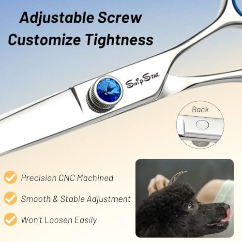 7.5" 25° Curved Dog Grooming Scissors, VG10 Steel Sharp Pet Shears - Image 6