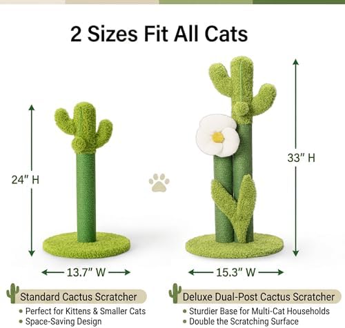Happi N Pets Cactus Cat Tree, Cactus Cat Scratching Post - Image 3