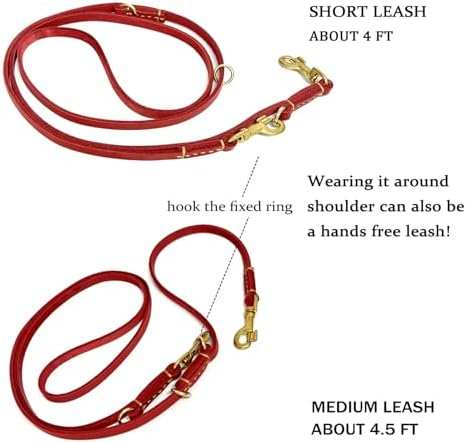 Multi Function 8ft Genuine Leather Hands Free Dog Training Leash - Image 4