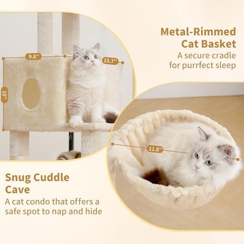 Heybly Cat Tree, 45.3" Cat Tower - Image 5