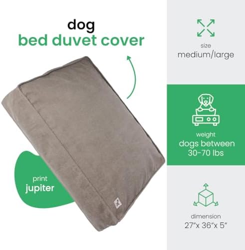 Molly Mutt Gray Dog Bed Cover, Non-Toxic & 100% Cotton - Image 2