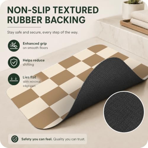 Natural Diatomaceous Earth Bath Mat, Ultra Thin Quick Dry Floor Rug - Image 5