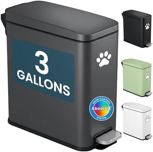 iTouchless 3 Gallon / 12 Liter Dog Poop Step Pedal Trash Can w/Odor Filter by Unknown