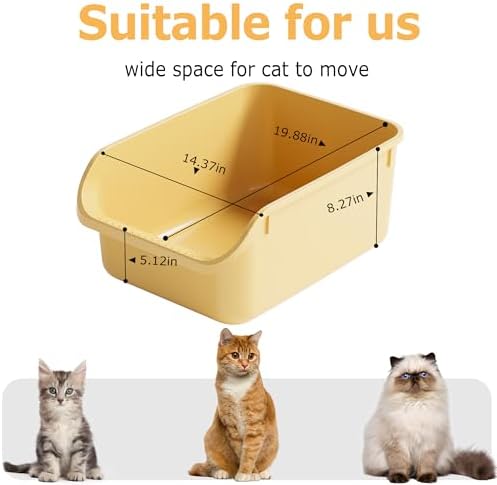 Large Cat Litter Box with High Side Cat Litter Pan Boxes - Image 5