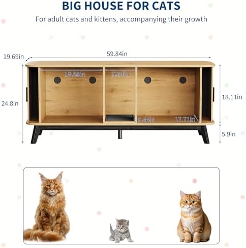 Cat Litter Box Furniture for 2 Cats - Image 3