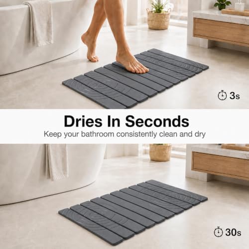 Foldable Stone Bath Mat, Non Slip Large Diatomaceous Shower Mat, Super - Image 4