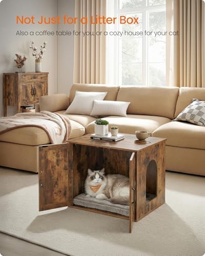 Feandrea Cat Litter Box Enclosure, Indoor Pet House End Table - Image 3