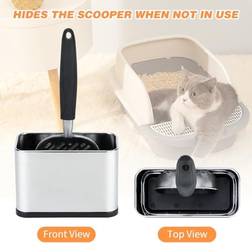 Universal Cat Litter Scoop Holder, Stainless Steel Scooper Caddy - Image 3
