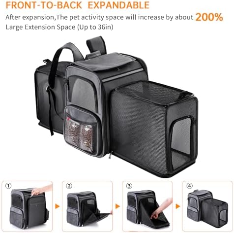 Cat Backpack Carrier, Double Side Expandable Cat Carrier Backpack, Dog Carrier - Image 4