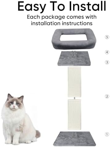 Cat Scratching Post with Plush Perch - Image 4