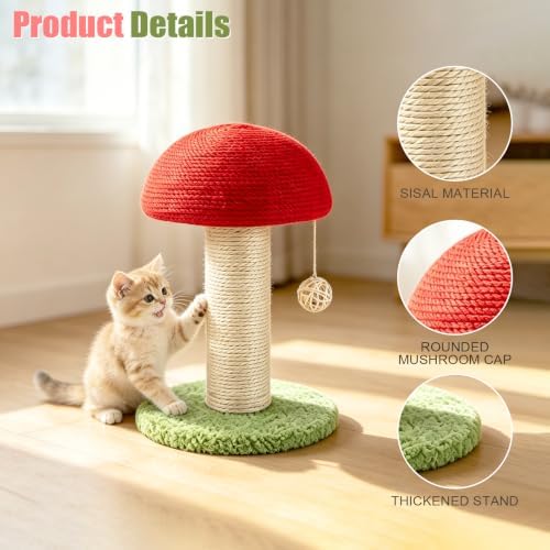 Mini Mushroom Sisal Cat Scratching Post - Image 2